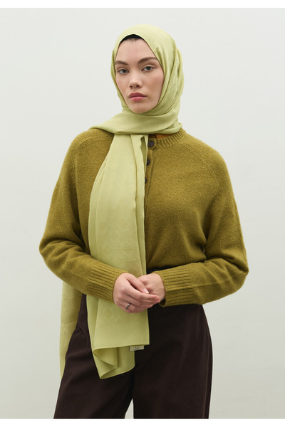 Freshscarfs Oslo Pamuk Floş Jakarlı Şal Adaçayı