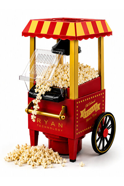 Ryan Mısır Patlatma Makinesi Yağsız Ev Tipi Popcorn Makinesi Nostaljik Retro ...