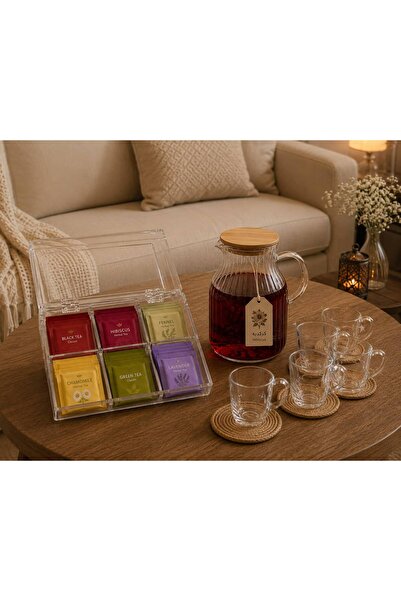 clivo home منظم الشاي ,حامل أكياس الشاي منظم اكسسوارات , من الاكريليك , صندوق...