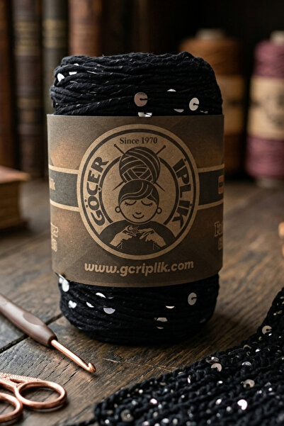 Göçer İplik Since Sequin Raffia 6mm Sequins Premium 200 Meter Yarn Raffia Yar...