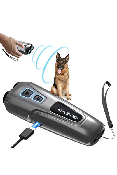 Trend Store Ultrasonik Kedi Köpek Kovucu Köpek Eğitici Cihaz LED Flaşlı Şarjl...