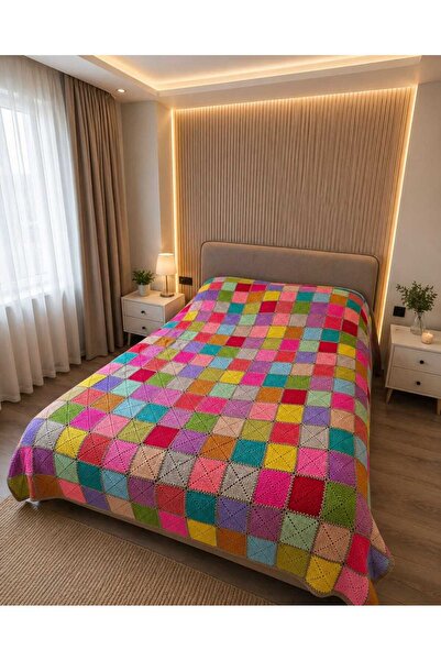 Sertdemir handmade MOTİFLİ ÇİFT KİŞİLİK EL ÖRGÜSÜ YATAK ÖRTÜSÜ