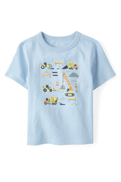 The Children's Place تي شيرت برسومات مركبات البناء للأطفال والصبيان الصغار