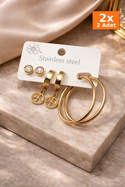 Bozhi Steel Earrings Gold Daily Elegance Stylish Gift
