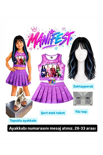 bemora kids Manifest Mor Skirt Blouse Bottom Top 2-Piece Set Shorts Skirt Set...
