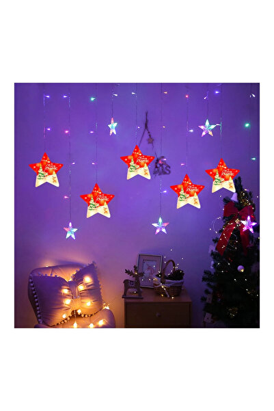 OEM Instalatie pom Craciun, Perdea luminoasa - Stelute, Multicolora