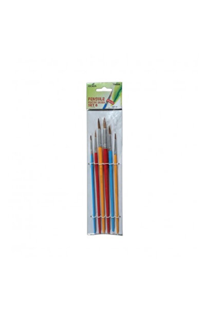 Ecada Set 6 pensule pictura varf rotund