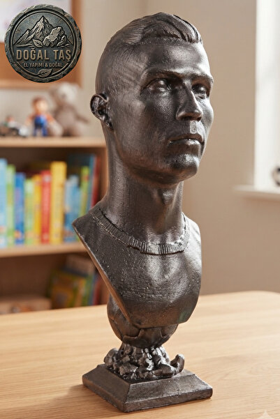 Craft3D Atölye Ronaldo 13 Cm Boyunda(HEDİYE PAKETİ İLE BERABER) Beton Büst/figür