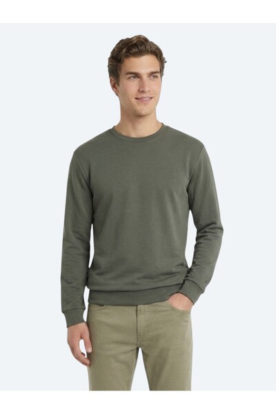 Kip Khaki Plain Sweatshirt