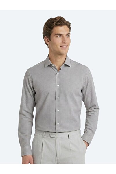 Kip Blue Regular Fit Long Woven Classic 100% Cotton Shirt