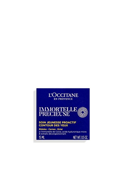 L'Occitane Immortelle Precious İlk Yaşlanma Belirtileri için Göz Balmı, Ölmezotu Yağı İçeren, Hyaluronik Asit, 15 ml