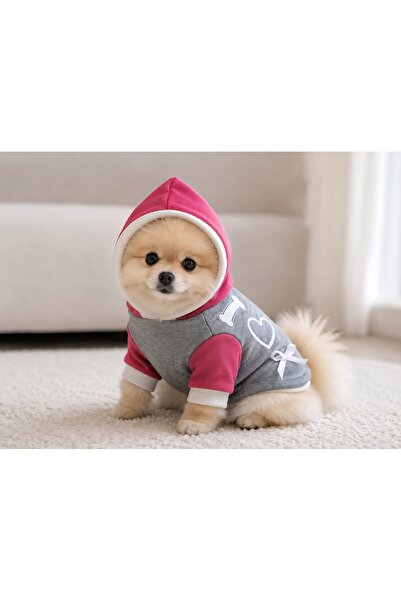 atelyu Cat Dog Clothing with Fleece Inside, Flu Pink Sweatshirt