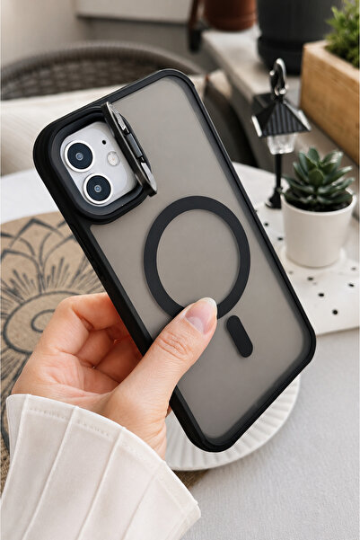 Go Aksesuar Iphone 11 Uyumlu Magsafe Özellikli Kamera Çerçeveli Standlı Koruy...