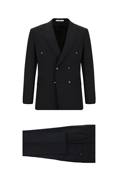 Kiğılı Costum 7 Drop Slim Fit cu dungi, cu două rânduri de nasturi