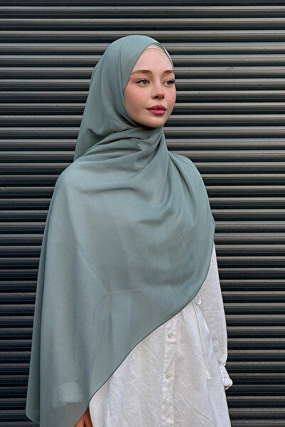 Madame Polo Krep Şifon Şal - Mint