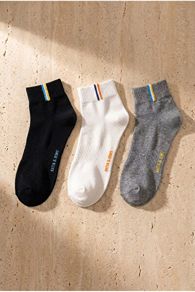 BONY SOCKS Unisex golf čarape od 3 dela, crne/bele/sive
