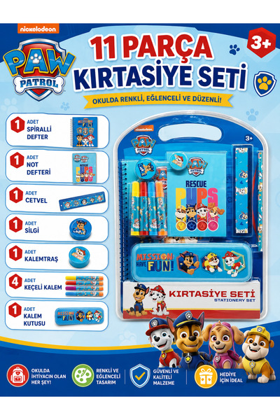 PAW PATROL Mission Have Fun 11 Parça Kırtasiye Seti -PAW-KRS007