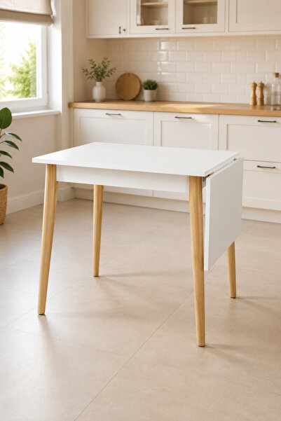 VİLİNZE Avanos Katlanır Mdf Ahşap Mutfak Masası - 70x80 Cm