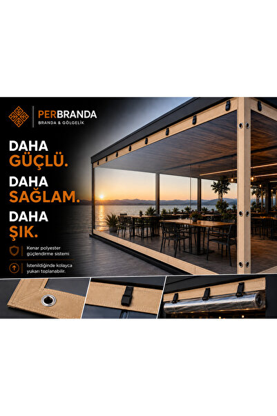 PERBRANDA 200 CM  X 600 CM ŞEFFAF BRANDA KIŞ BAHÇESİ KAMELYA KUŞ GÖZLÜ 0.80MM...