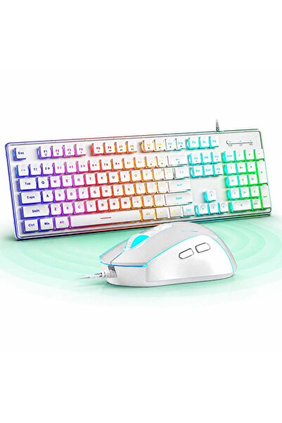 Timebox Set combinat tastatură și mouse pentru gaming, RGB, cu fir, USB, ergo...