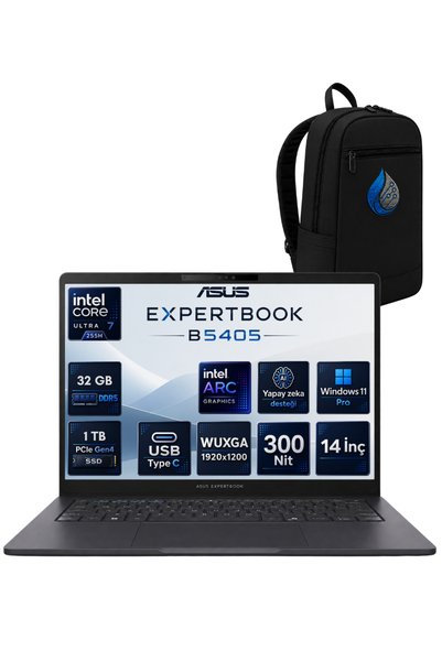 ASUS Expertbook B5 Intel® Core™ Ultra 7 255H Aı 32 GB DDR5 1 TB SSD Intel® Ar...