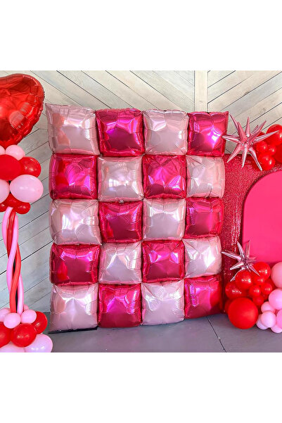 Choice Square 19inch 25pcs Fuchsia 25pcs Hot Magenta Pink Square Foil Balloon...