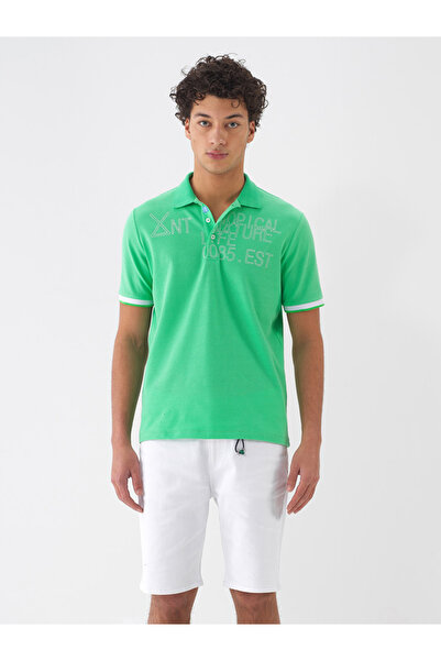 Xint Erkek Yeşil Regular Fit Pamuklu Polo Yaka Tişört
