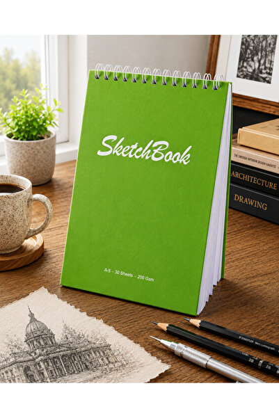 Pagos Yayınları A5 Hard Cover Sketchbook 200 Gr. 30 Sheets (60 Pages) 14.8 X ...