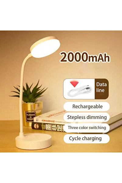 Choice مصباح مكتبي LED محمول قابل لإعادة الشحن عبر منفذ USB - 3 ألوان قابلة ل...
