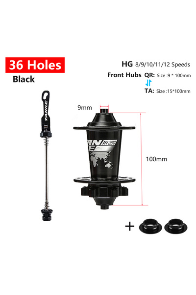 Choice 36H Black QR-TA F TANKE 120 Click Hub 6 Bearing MTB Mountain Bike Hub ...