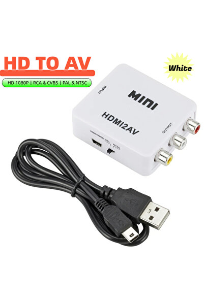 Choice3 HD to AV White RCA AV to HDMI-Compatible Converter 1920*1080 Composit...