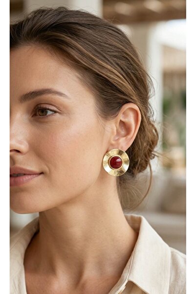 Inure Jewelry أقراط نسائية من النحاس الأصفر بلون ذهبي عتيق الطراز