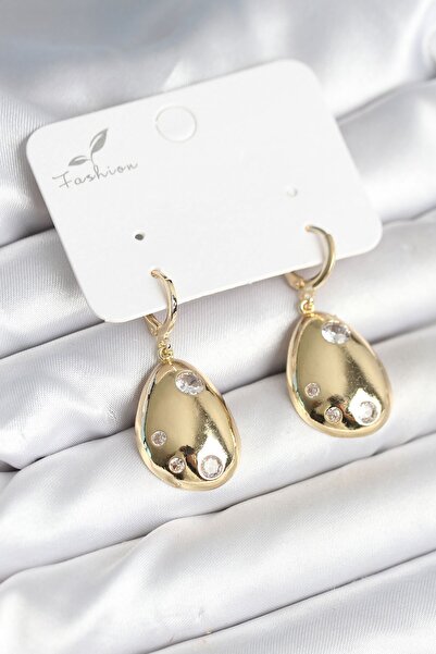 Inure Jewelry Gold Color Brass Drop Model Women's Earrings
