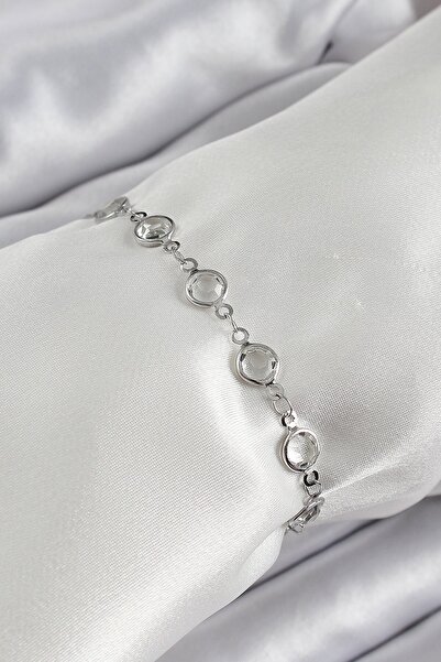 Inure Jewelry Brass Silver Color Zircon Stone Bracelet