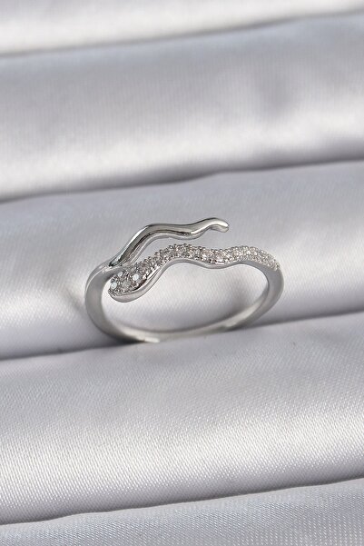 Inure Jewelry النحاس الفضة اللون الزركون حجر الأفعى قابل للتعديل نموذج خاتم ا...