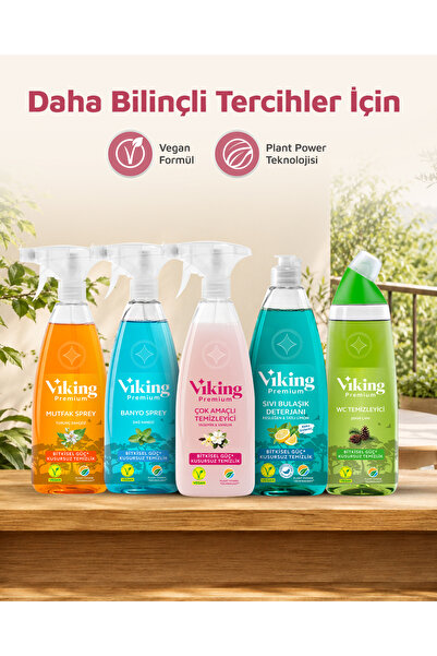 Viking Premium 2'li (Banyo Dağ Nanesi , Mutfak Turunç Bahçesi) Paket 750 ml x 2 Adet