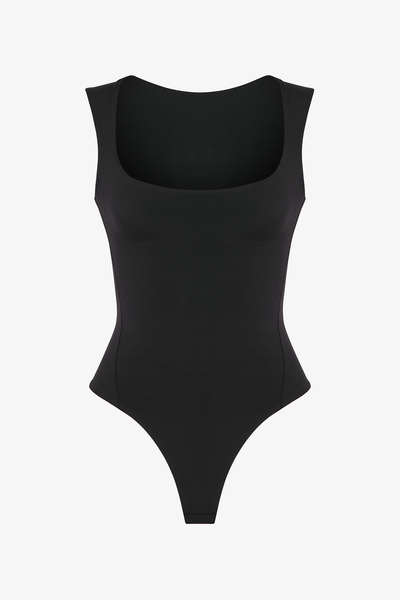 Penti Black U-Neck Soft Textured Bodysuit