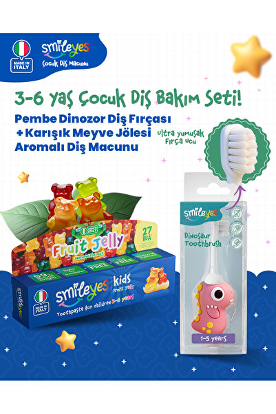 Smile yes Kids Meyve Jölesi Aromalı Çocuk Diş Macunu 3-6 Yaş + Dinazor Serisi...