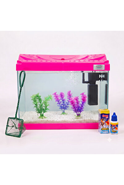 Kanki Pet Akvaryum 3518 Hazır Set Pembe 35 CM ( 12 Litre )