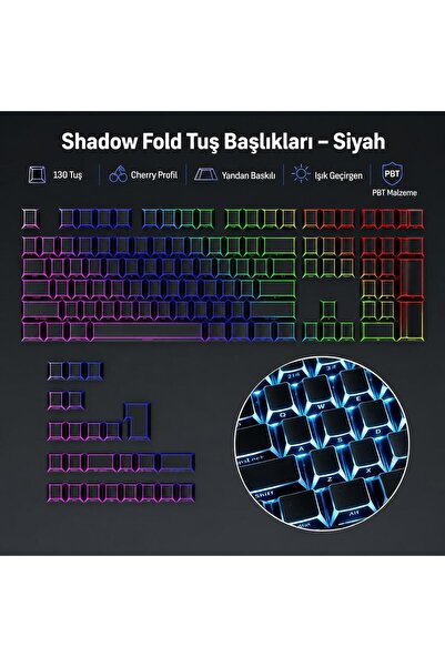 Leaven Folding Shadow Mekanik RGB Klavye PBT Tuş seti
