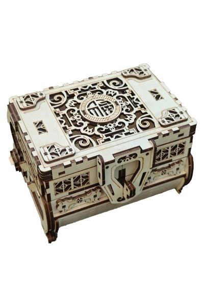 Choice WHITE DIY 3D Treasure Box Wooden Puzzle Game Assembly Gift Adult Build...