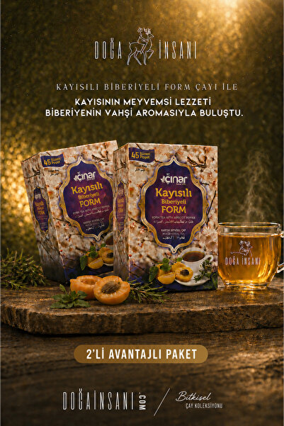 Doğa İnsanı Kayısılı Biberiyeli Form Çayı 2'li Avantajlı Paket (2 x 45'li Süz...