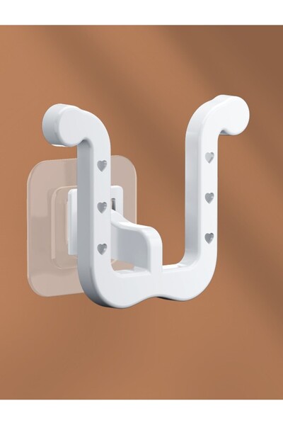Choice1 white 2pcs 2/6 PCS U-shaped Slipper Rack Wall Mounted Perforated Toil...