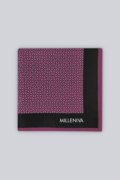 Milleniva Retro Micro Patterned Purple 70X70 Soft Touch Matte Square Scarf