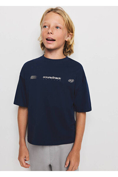 MANGO Kids Desen detaylı oversize tişört