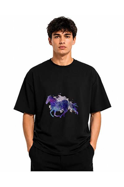 Inscriptie Tricou Unisex Bumbac Premium Casual " Horse watercolor painting "