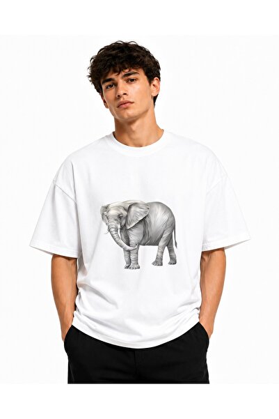 Inscriptie Tricou Unisex Bumbac Premium Casual " Elefant 3D "