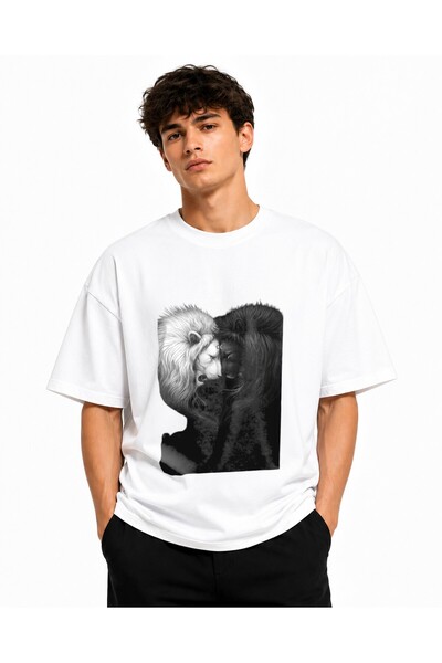 Inscriptie Tricou Unisex Bumbac Premium Casual " Pair of lion king "