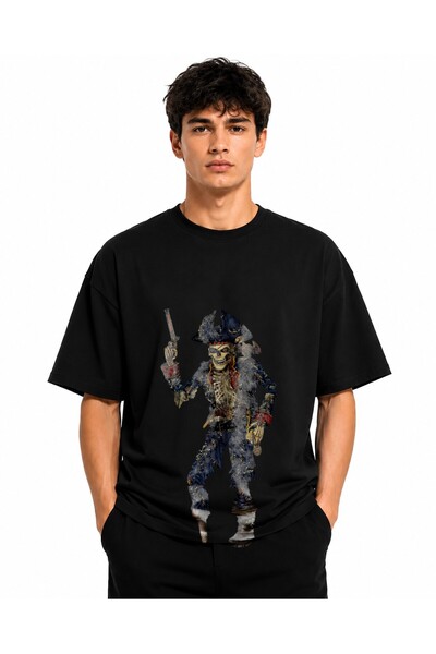 Inscriptie Tricou Unisex Bumbac Premium Casual " Pirate skeleton "