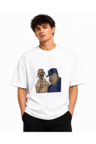 Inscriptie Tricou Unisex Bumbac Premium Casual " Snoop Dogg & Dj Yella "